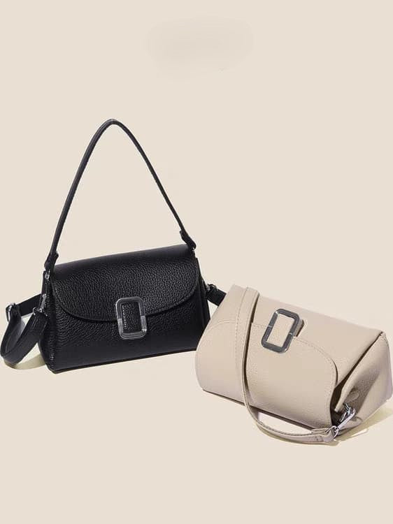 Classy Wardrobe Imported PU Leather Sling Bag – Beige 9&quot;x6&quot;, Elegant Crossbody, Showroom Surplus Quality