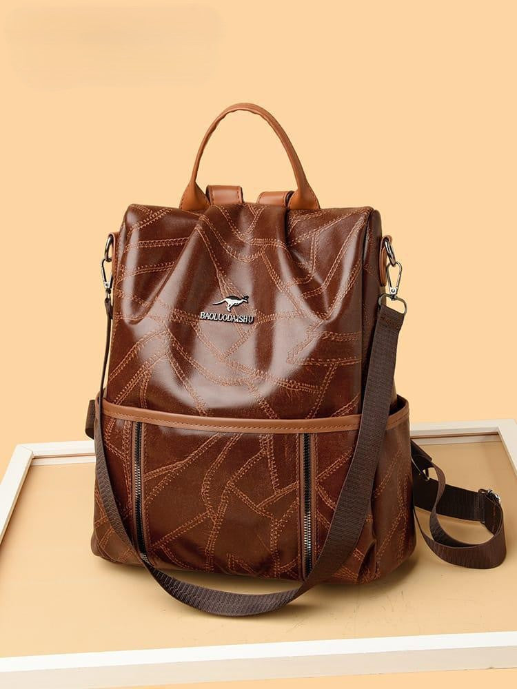 Classy Wardrobe Imported PU Leather Backpack – Stylish &amp; Spacious for Daily, Office &amp; Market Use