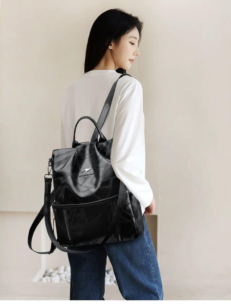 Classy Wardrobe Imported PU Leather Backpack – Stylish &amp; Spacious for Daily, Office &amp; Market Use