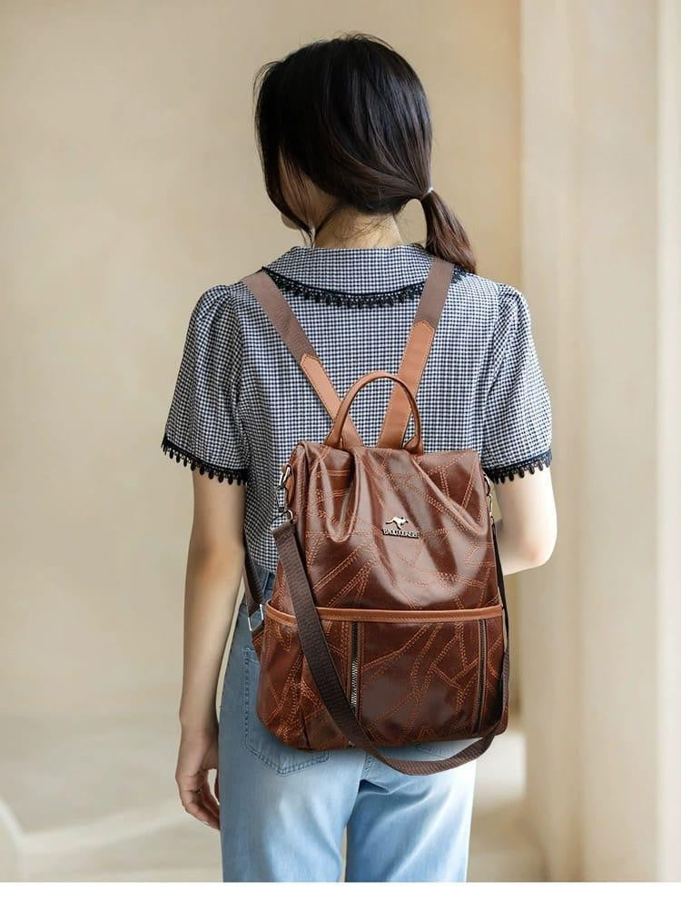 Classy Wardrobe Imported PU Leather Backpack – Stylish &amp; Spacious for Daily, Office &amp; Market Use