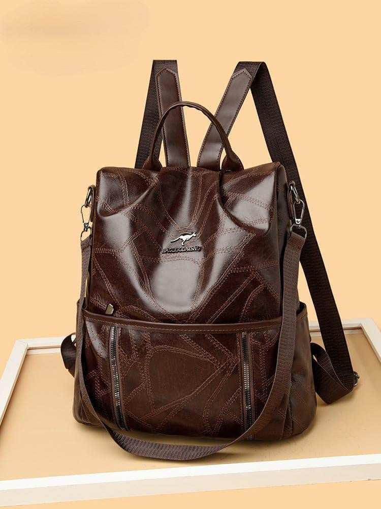 Classy Wardrobe Imported PU Leather Backpack – Stylish & Spacious for Daily, Office & Market Use