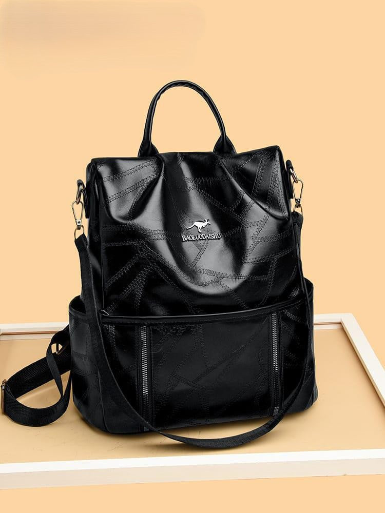 Classy Wardrobe Imported PU Leather Backpack – Stylish &amp; Spacious for Daily, Office &amp; Market Use