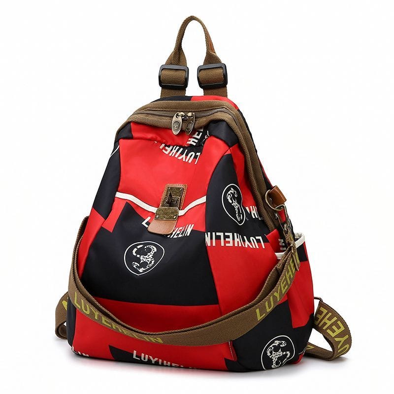 Classy Wardrobe Imported Satin-Feel Printed Backpack for Women – 13.3&quot; x 15.7&quot;, Lightweight Daily/Office/Market Bag, Showroom Surplus Quality