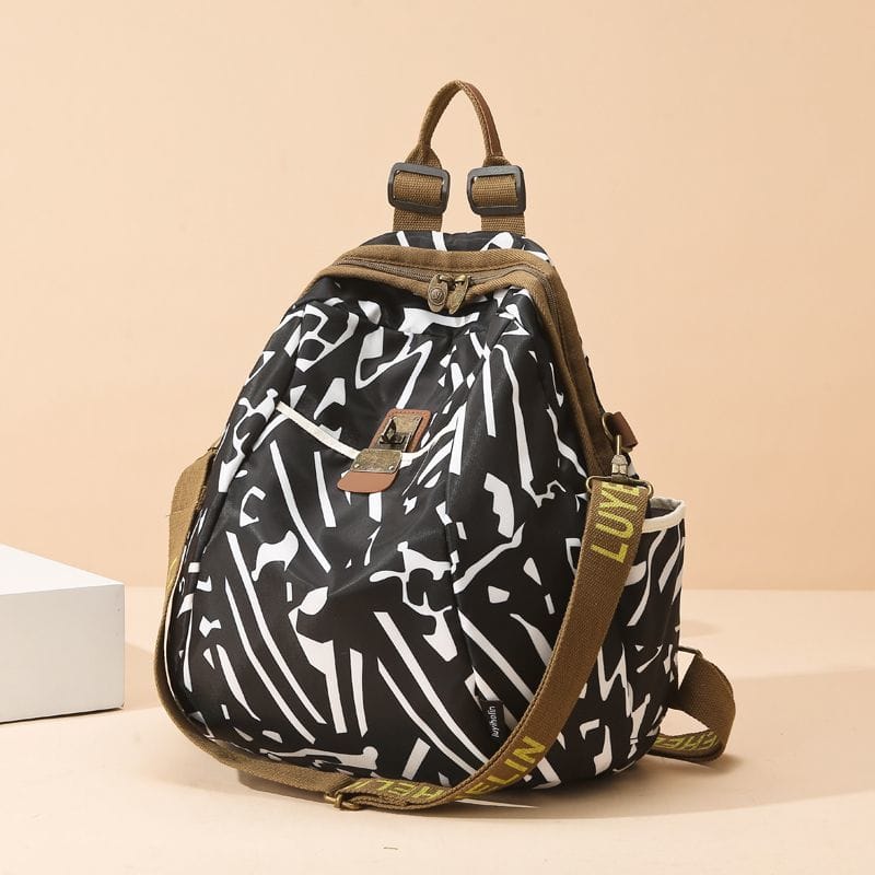 Classy Wardrobe Imported Satin-Feel Printed Backpack for Women – 13.3&quot; x 15.7&quot;, Lightweight Daily/Office/Market Bag, Showroom Surplus Quality