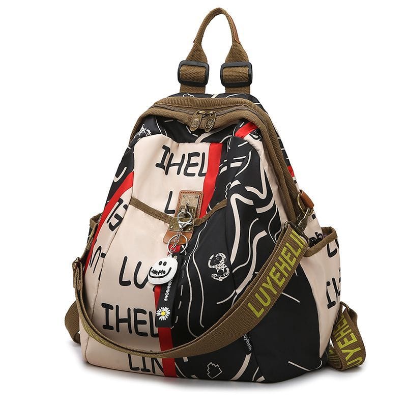 Classy Wardrobe Imported Satin-Feel Printed Backpack for Women – 13.3&quot; x 15.7&quot;, Lightweight Daily/Office/Market Bag, Showroom Surplus Quality