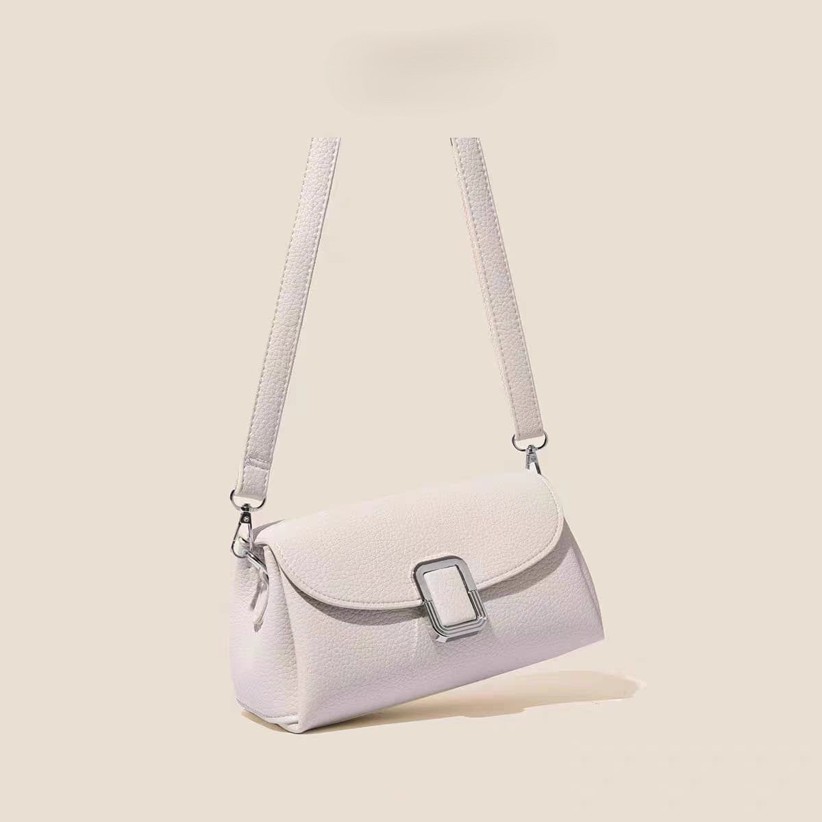 Classy Wardrobe Imported PU Leather Sling Bag – Beige 9&quot;x6&quot;, Elegant Crossbody, Showroom Surplus Quality
