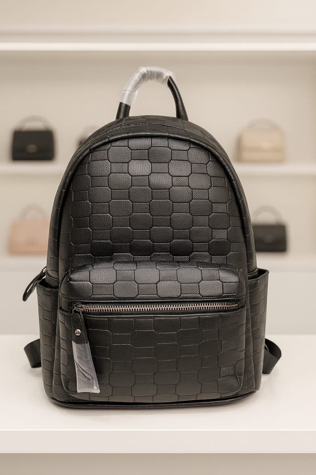 Premium White PU Leather Backpack for Office, Travel &amp; Daily Use – Stylish Imported Quality Bag