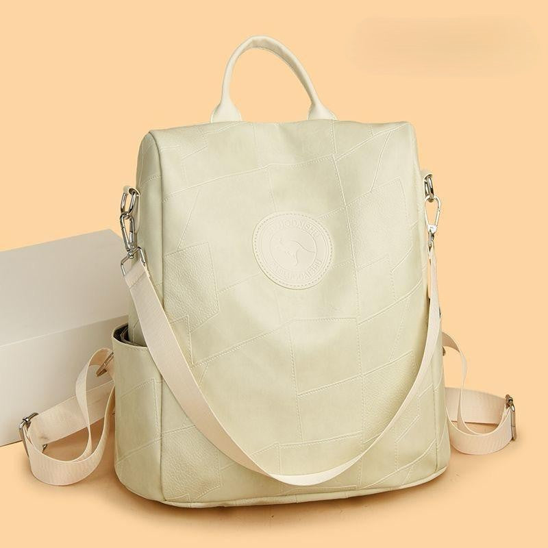 Classy Wardrobe Imported PU Leather Backpack – 13&quot;x14&quot;, Anti-Theft Tote/Backpack for Daily, Office &amp; Market Use