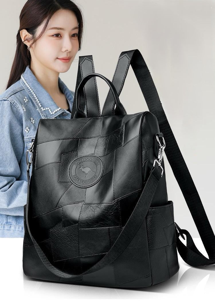 Classy Wardrobe Imported PU Leather Backpack – 13&quot;x14&quot;, Anti-Theft Tote/Backpack for Daily, Office &amp; Market Use