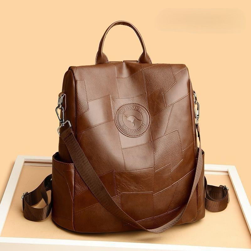 Classy Wardrobe Imported PU Leather Backpack – 13"x14", Anti-Theft Tote/Backpack for Daily, Office & Market Use