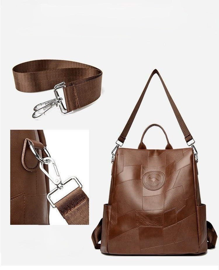 Classy Wardrobe Imported PU Leather Backpack – 13&quot;x14&quot;, Anti-Theft Tote/Backpack for Daily, Office &amp; Market Use