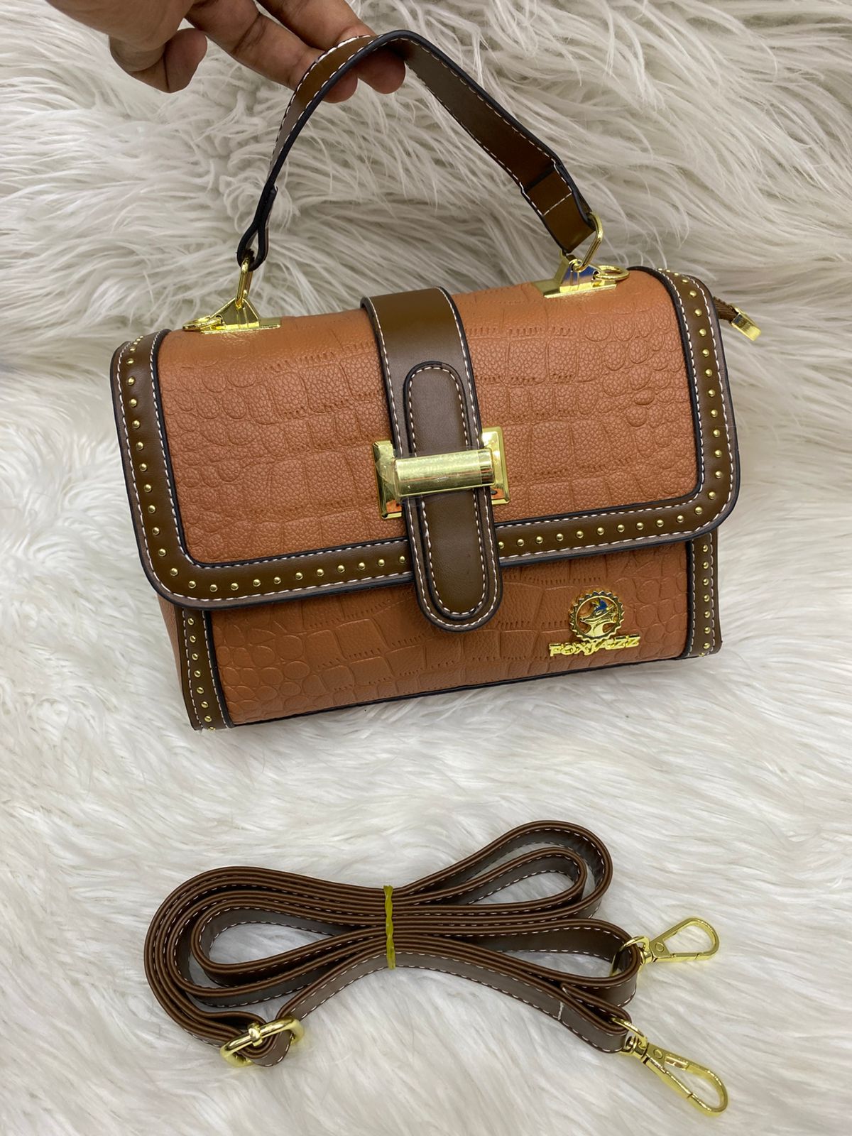 Classy Wardrobe Premium Imported PU Leather Sling Bag – Stylish Grey & Brown Crossbody for Office, Market & Daily Use