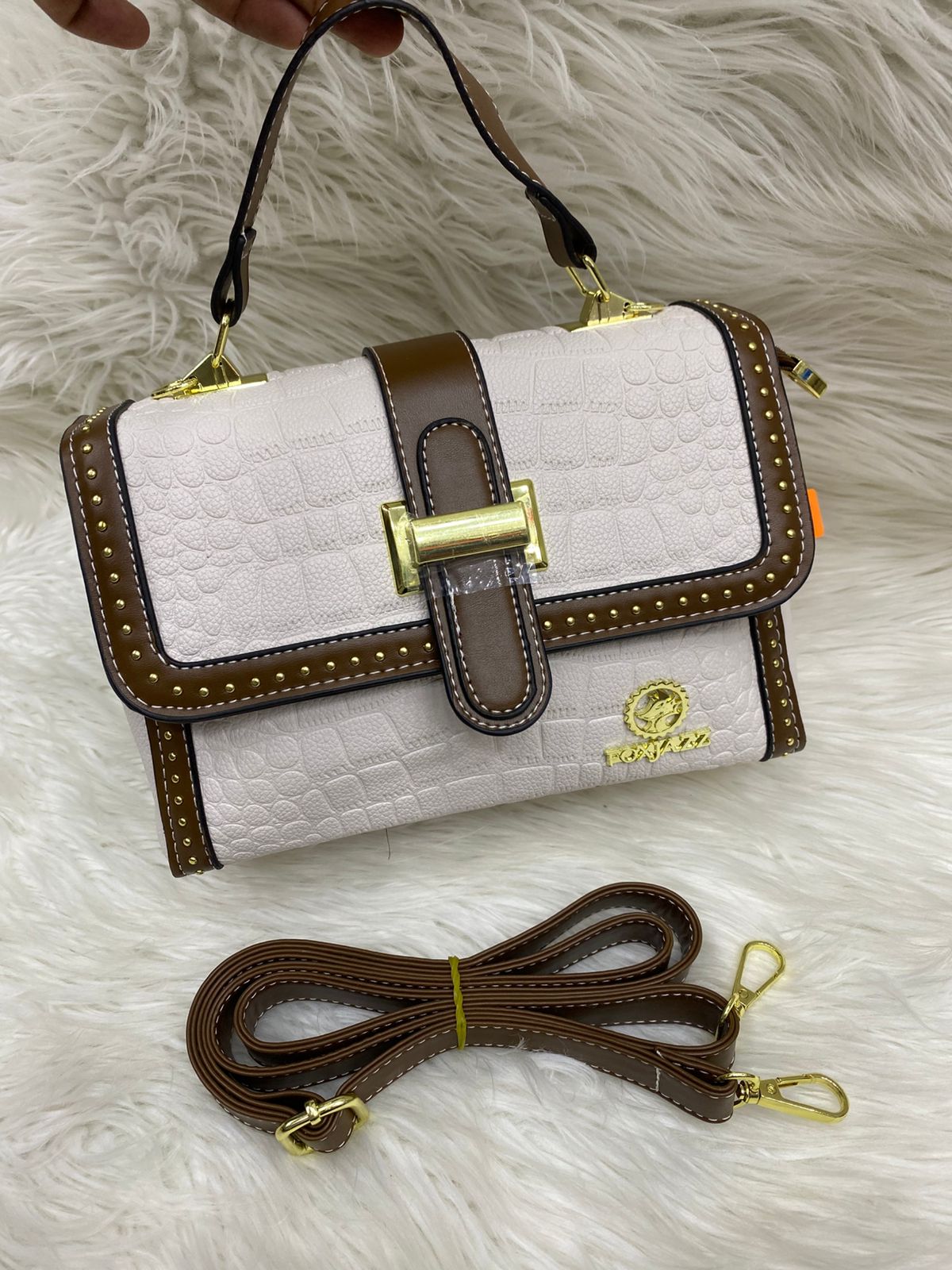 Classy Wardrobe Premium Imported PU Leather Sling Bag – Stylish Grey &amp; Brown Crossbody for Office, Market &amp; Daily Use