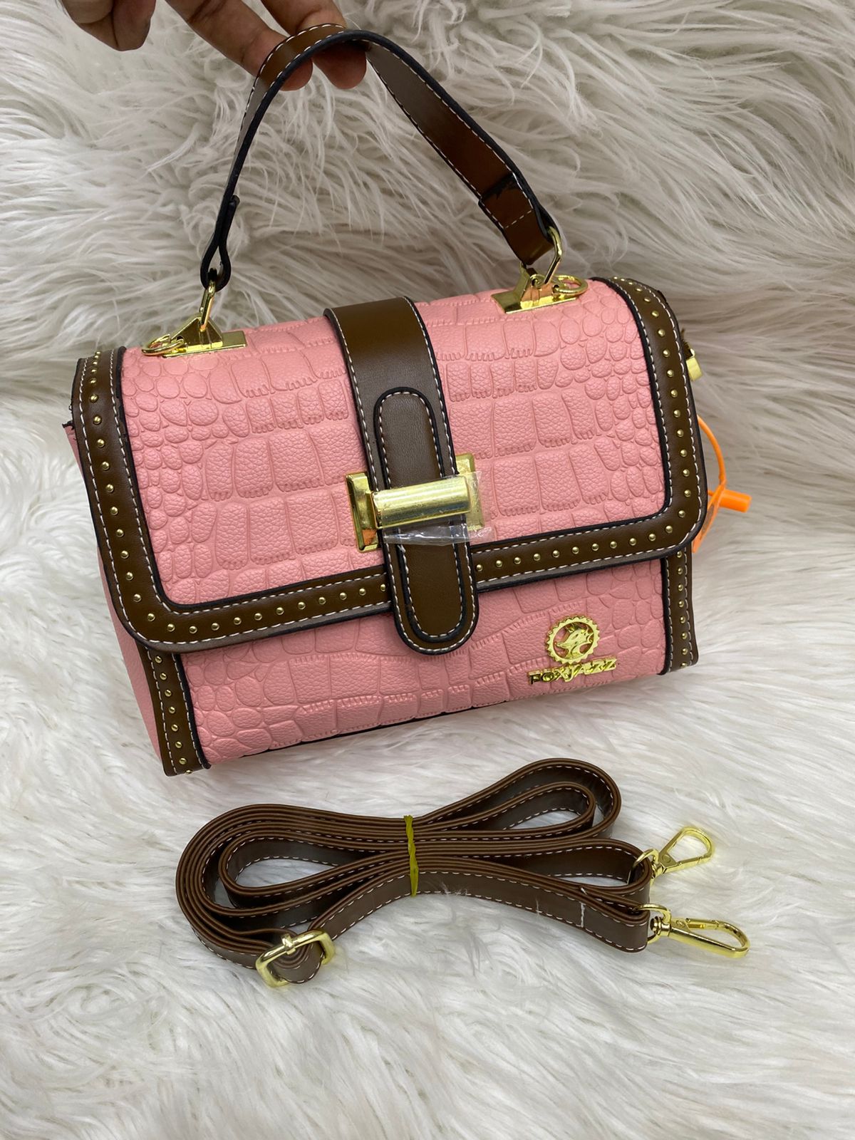 Classy Wardrobe Premium Imported PU Leather Sling Bag – Stylish Grey &amp; Brown Crossbody for Office, Market &amp; Daily Use