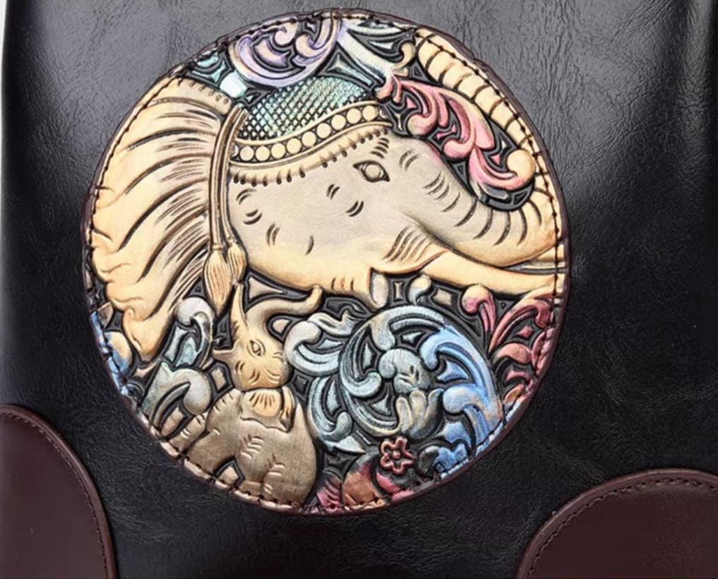 Classy Wardrobe PU Leather Sling Bag with Artistic Elephant Design – Elegant Handbag for Women