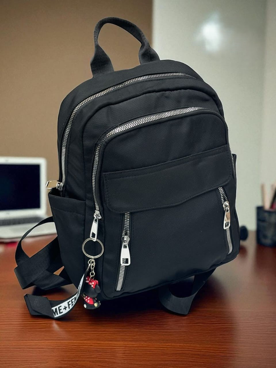 Classy Wardrobe Imported Black Backpack – Multi-Pocket Satin Finish | Office, Market &amp; Daily Use